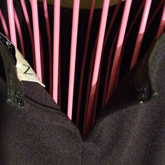 Norton Studio Black faux Leather Trim blouse XL - Picture 5 of 8